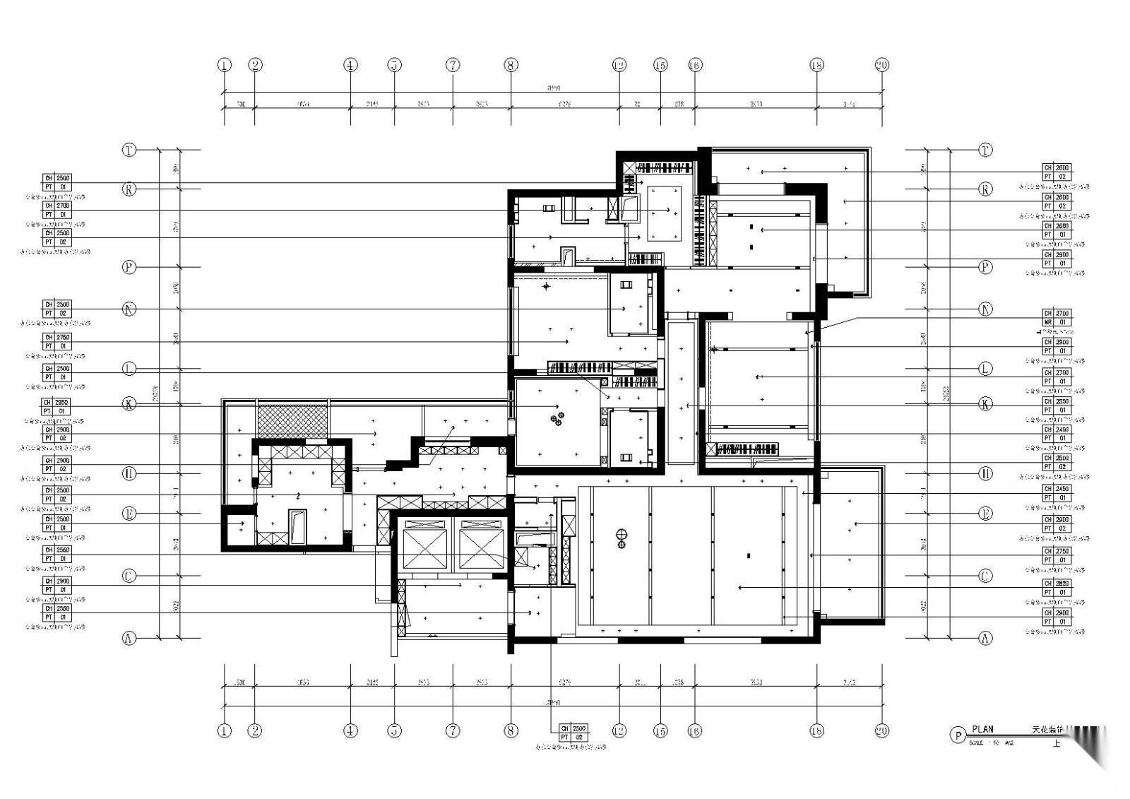 [上海]汤臣一品现代轻奢住宅施工图+效果图cad施工图下载【ID:160015163】