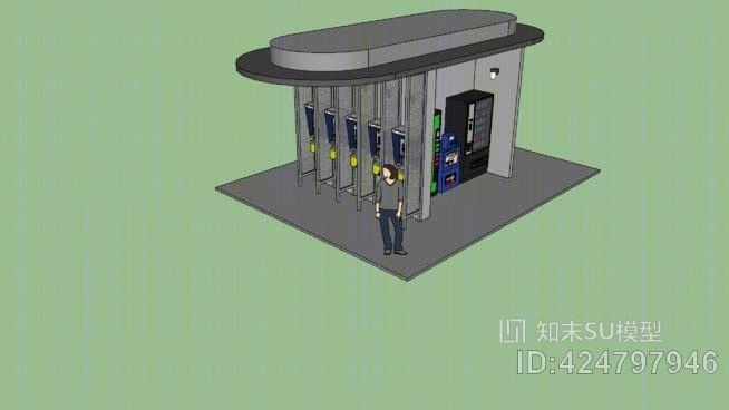 现代电话亭SU模型下载【ID:424797946】