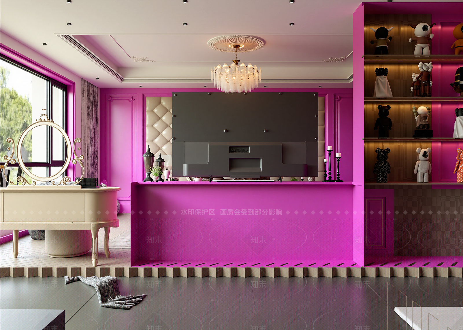 欧式家居客厅3D模型下载【ID:1214931296】