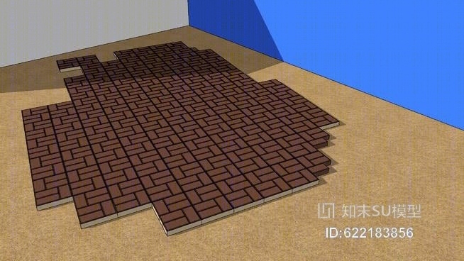 无缝砖路面SU模型下载【ID:622183856】