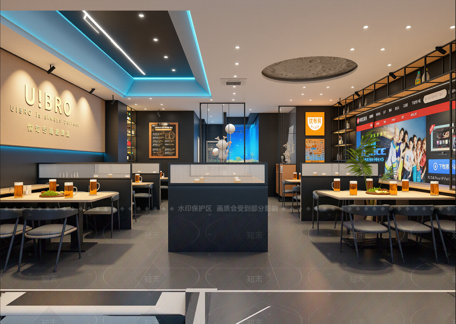 工业奶茶店3D模型下载【ID:1214949445】