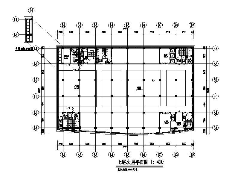 [上海]高层石材幕墙立面商业办公综合体楼建筑施工图cad施工图下载【ID:149960163】