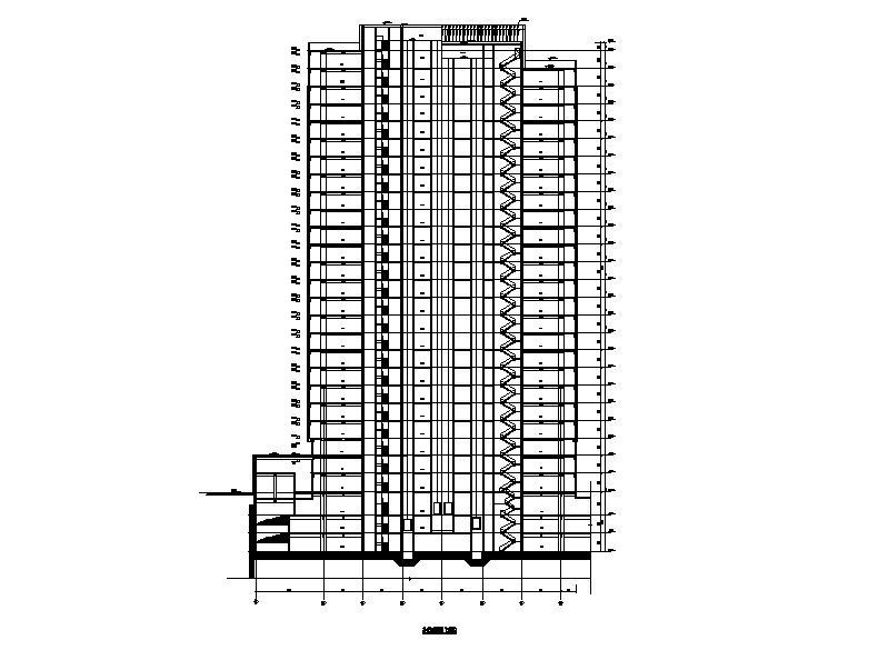 [上海]高层石材幕墙立面商业办公综合体楼建筑施工图cad施工图下载【ID:149960163】