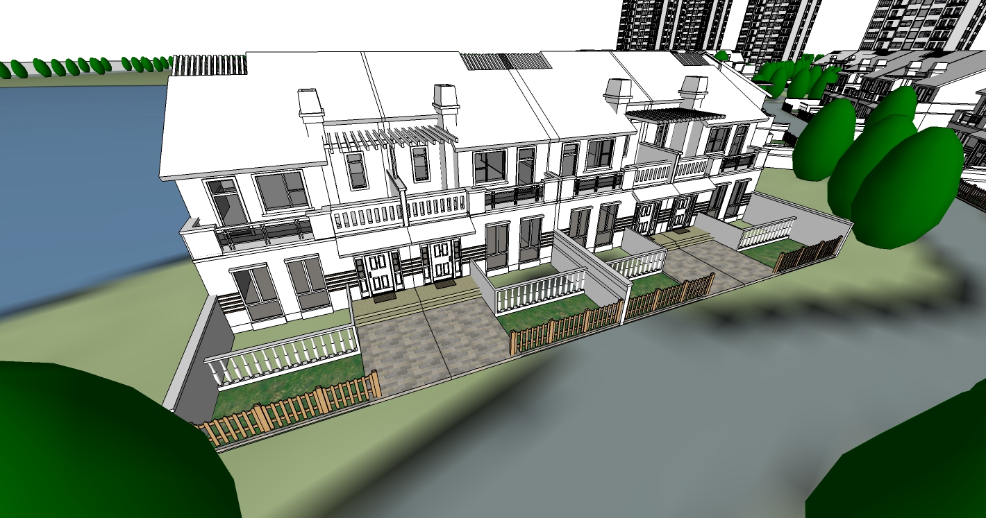 [天津]武清区住宅规划SU模型施工图下载【ID:165944136】