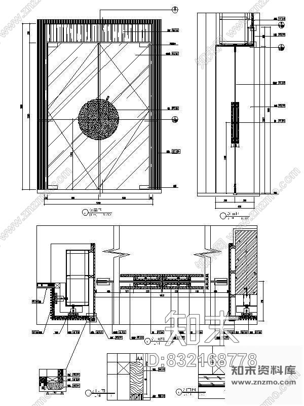 图块/节点大堂钢化玻璃门详图cad施工图下载【ID:832168778】
