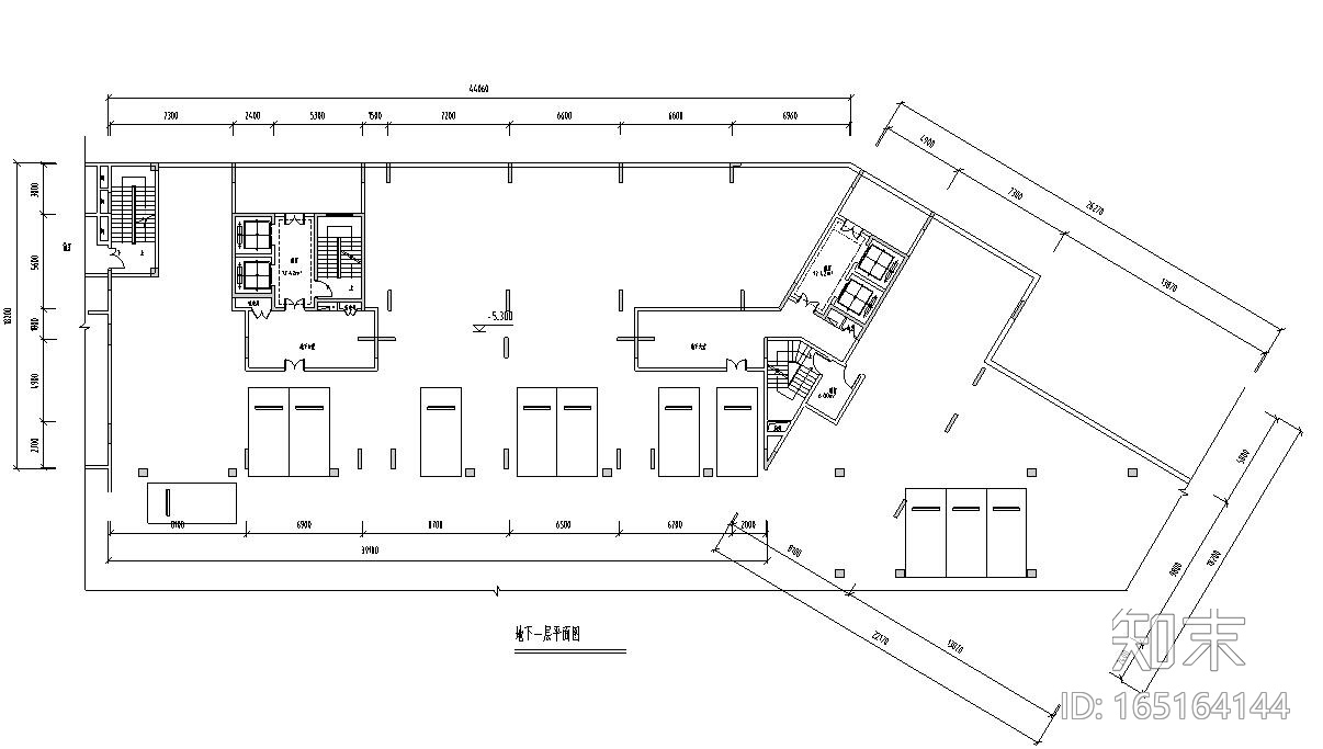 公寓式办公户型平面图设计cad施工图下载【ID:165164144】