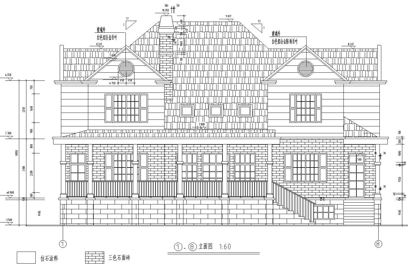 现代风格2层独栋别墅建筑施工图cad施工图下载【ID:149889188】