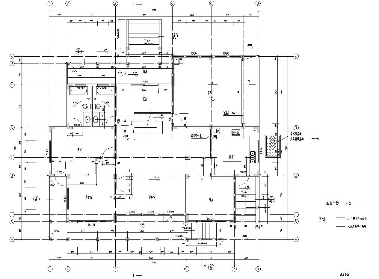 现代风格2层独栋别墅建筑施工图cad施工图下载【ID:149889188】