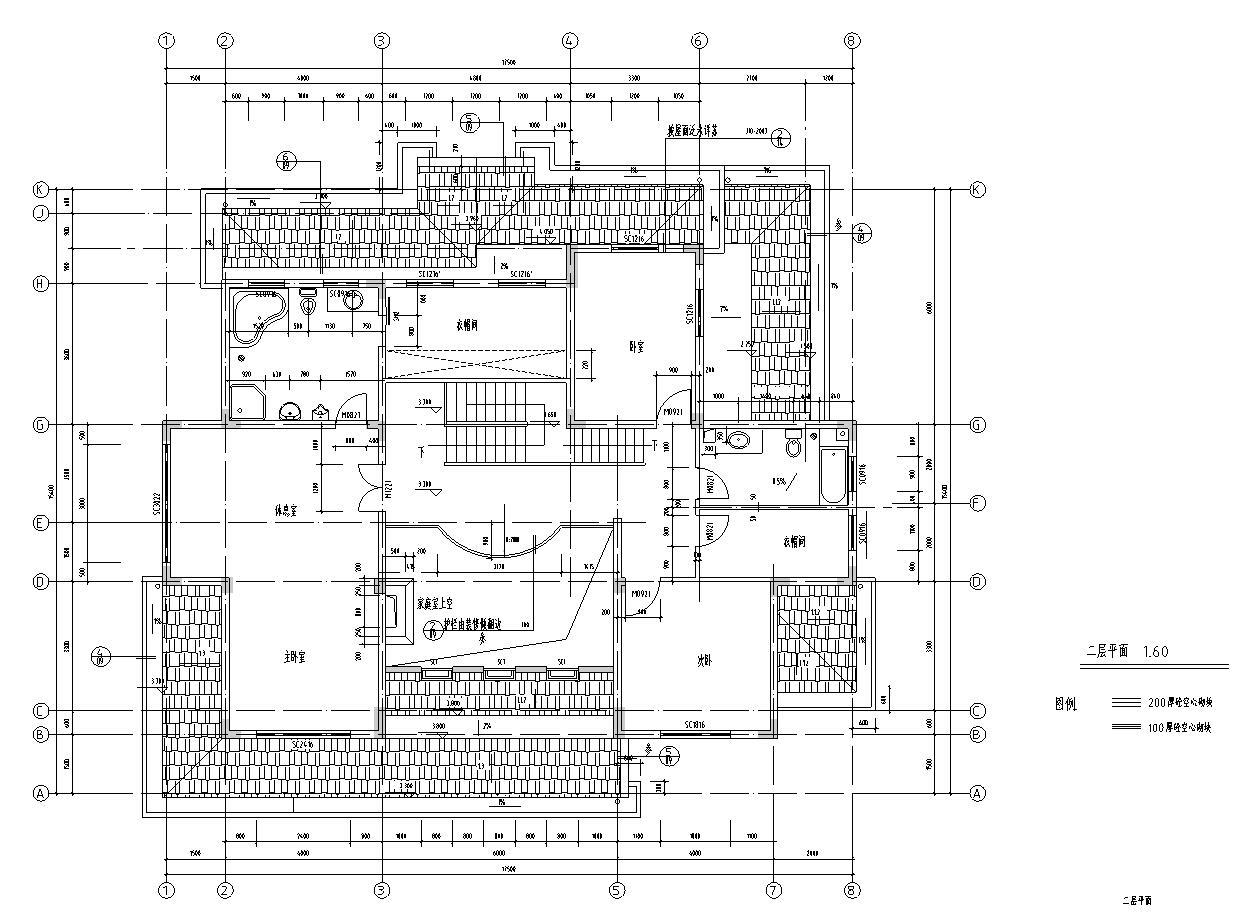 现代风格2层独栋别墅建筑施工图cad施工图下载【ID:149889188】