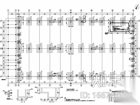 [北京]地上单层钢筋混凝土排架结构工业厂房结构施工图cad施工图下载【ID:166741158】