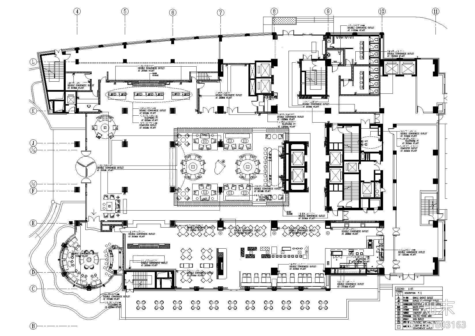 [​温州]锦绣路喜来登大酒店室内装饰施工图cad施工图下载【ID:161803163】