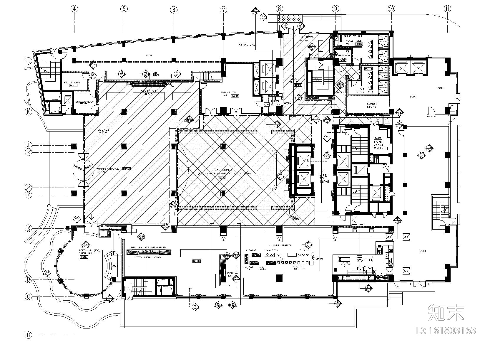 [​温州]锦绣路喜来登大酒店室内装饰施工图cad施工图下载【ID:161803163】