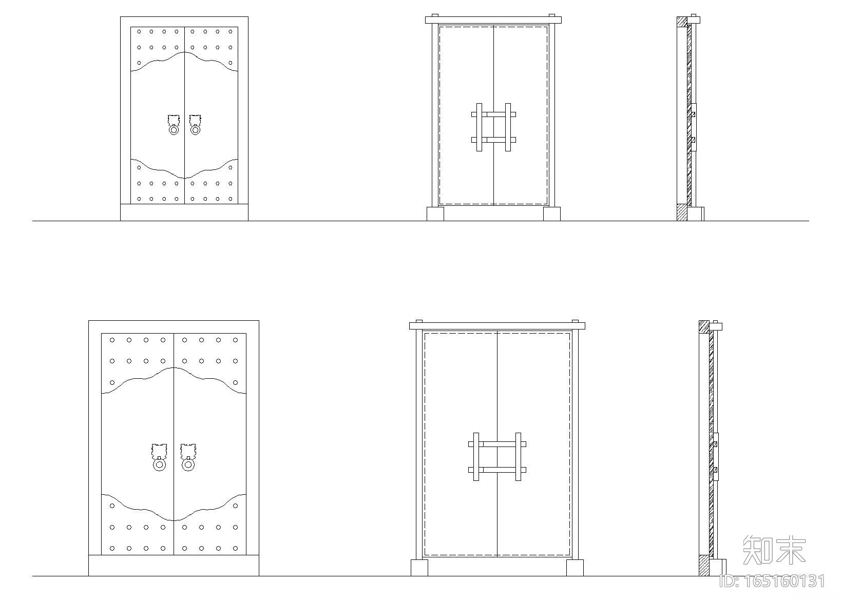 王宫城门楼建筑施工图(CAD)施工图下载【ID:165160131】