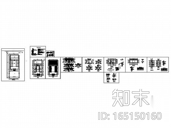 某一进庙宇建筑施工图（含效果图）施工图下载【ID:165150160】
