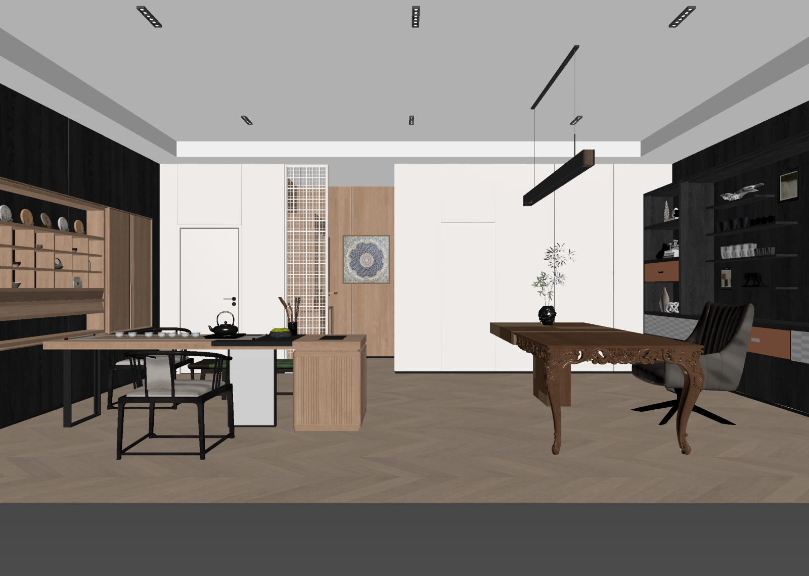 现代茶馆3D模型下载【ID:1215091555】