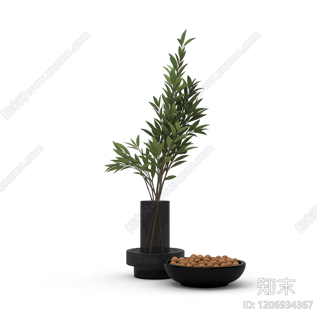盆栽植物组合装饰3D模型下载【ID:1206934367】