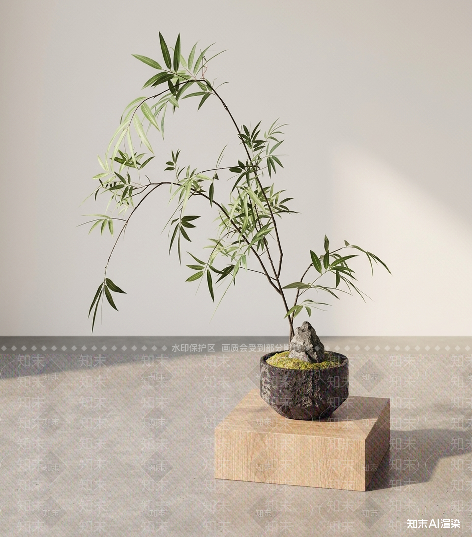 艺术绿植盆栽3D模型下载【ID:1227420086】