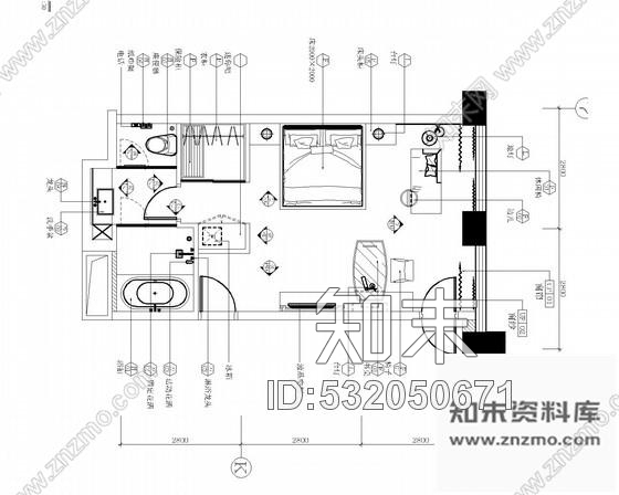 施工图长沙双人时尚客房装修图含效果cad施工图下载【ID:532050671】