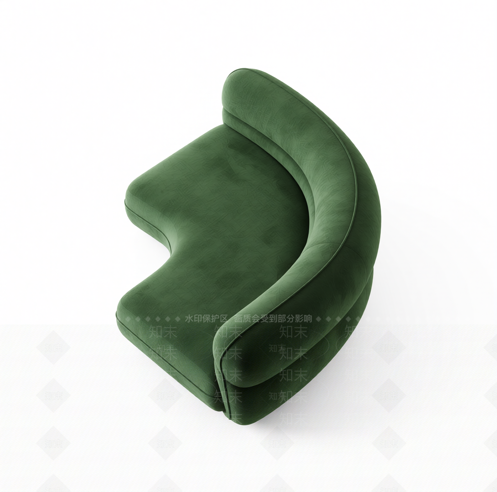 绿色弧形沙发模块3D模型下载【ID:1205544322】