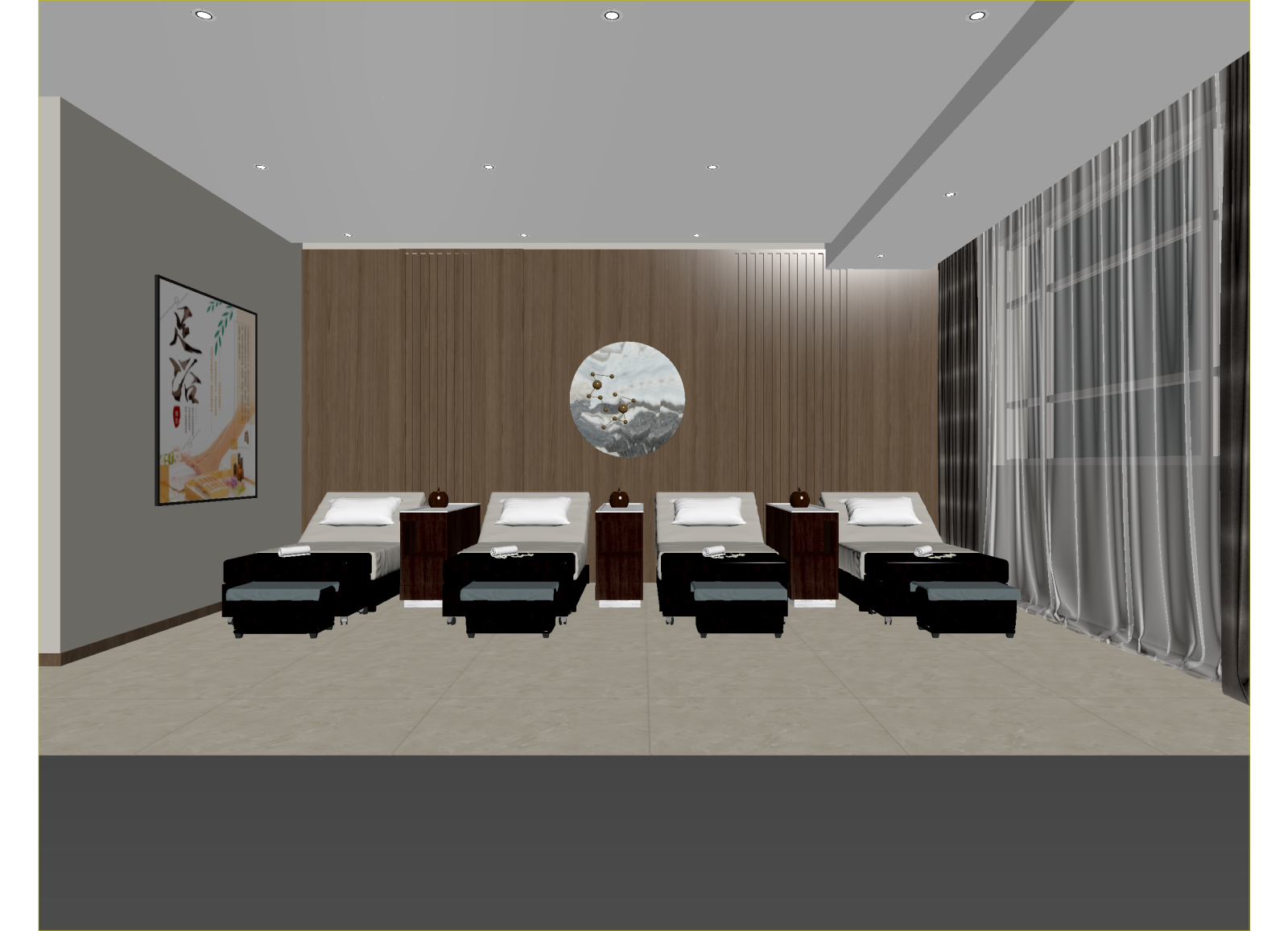 现代足浴店3D模型下载【ID:1214132930】