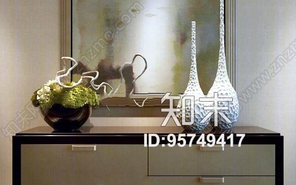 现代陶瓷花瓶摆件3D模型下载【ID:95749417】