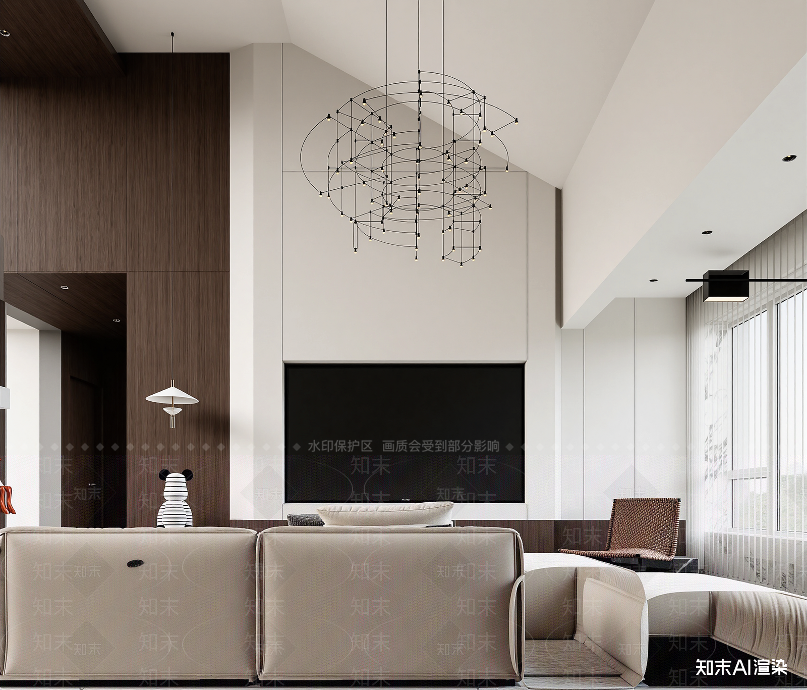 现代挑空客厅3D模型下载【ID:1221511395】