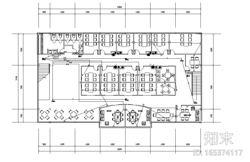 中式风格王府茗茶装修施工图设计cad施工图下载【ID:165374117】