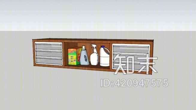 樱桃衣服室存储货架SU模型下载【ID:420947575】