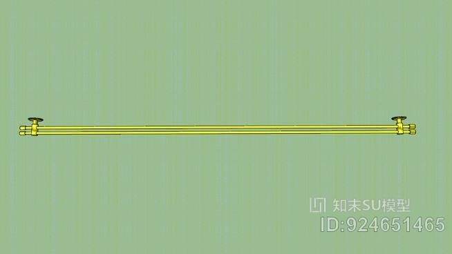 双管铜窗帘杆SU模型下载【ID:924651465】
