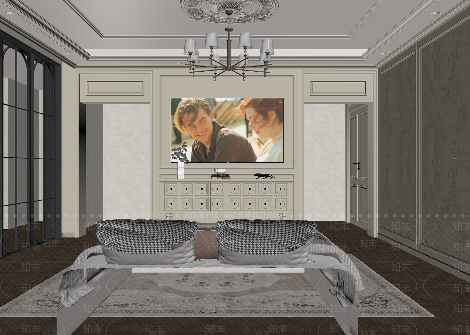 美式影音室3D模型下载【ID:1215039430】