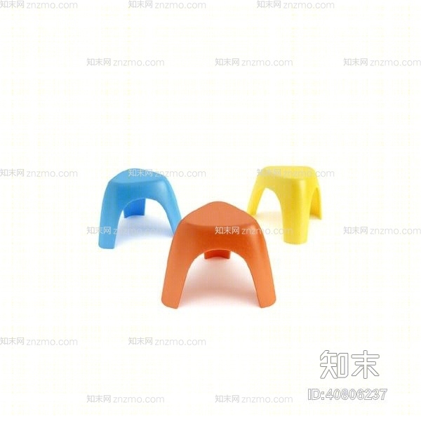 现代塑料凳子3D模型下载【ID:40806237】