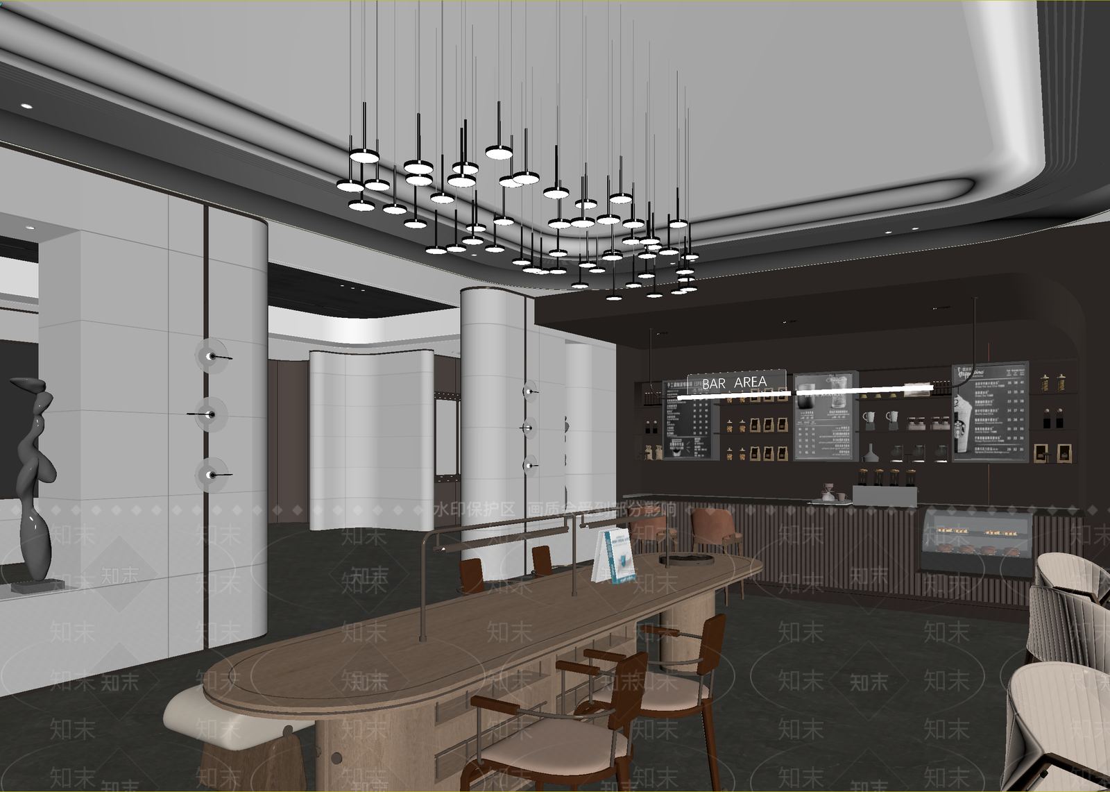 现代咖啡厅3D模型下载【ID:1215093708】