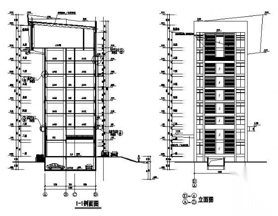 九层办公大楼建筑结构水暖电施工图cad施工图下载【ID:167037124】