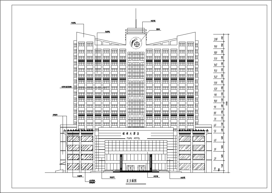 6套宾馆酒店建筑设计方案初设图CADcad施工图下载【ID:151522167】