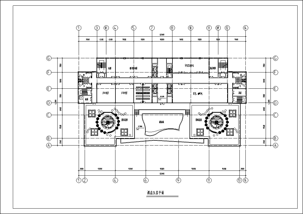 6套宾馆酒店建筑设计方案初设图CADcad施工图下载【ID:151522167】