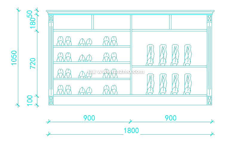 鞋柜cad施工图下载【ID:178289102】