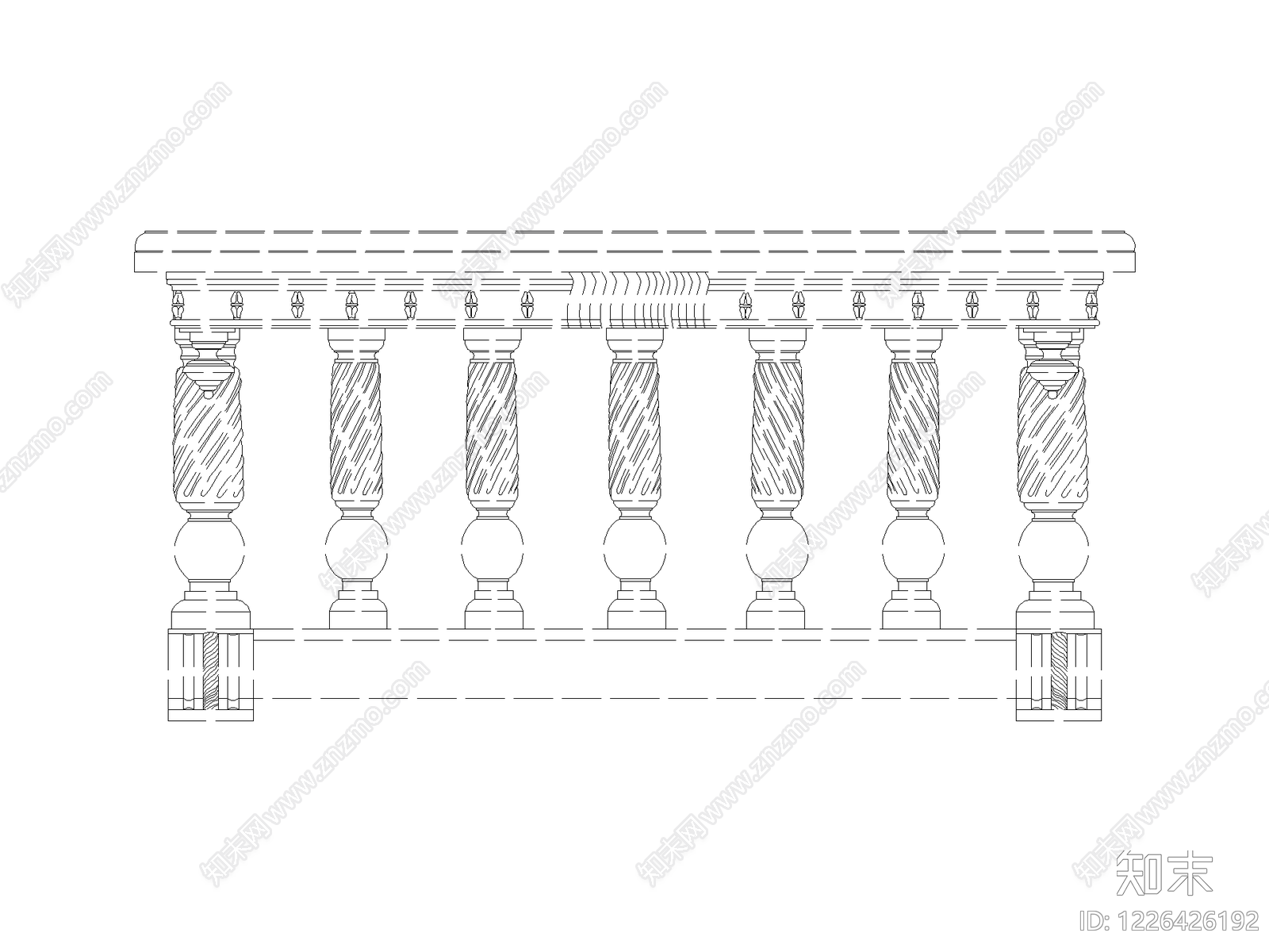 楼梯栏杆扶手cad施工图下载【ID:1226426192】
