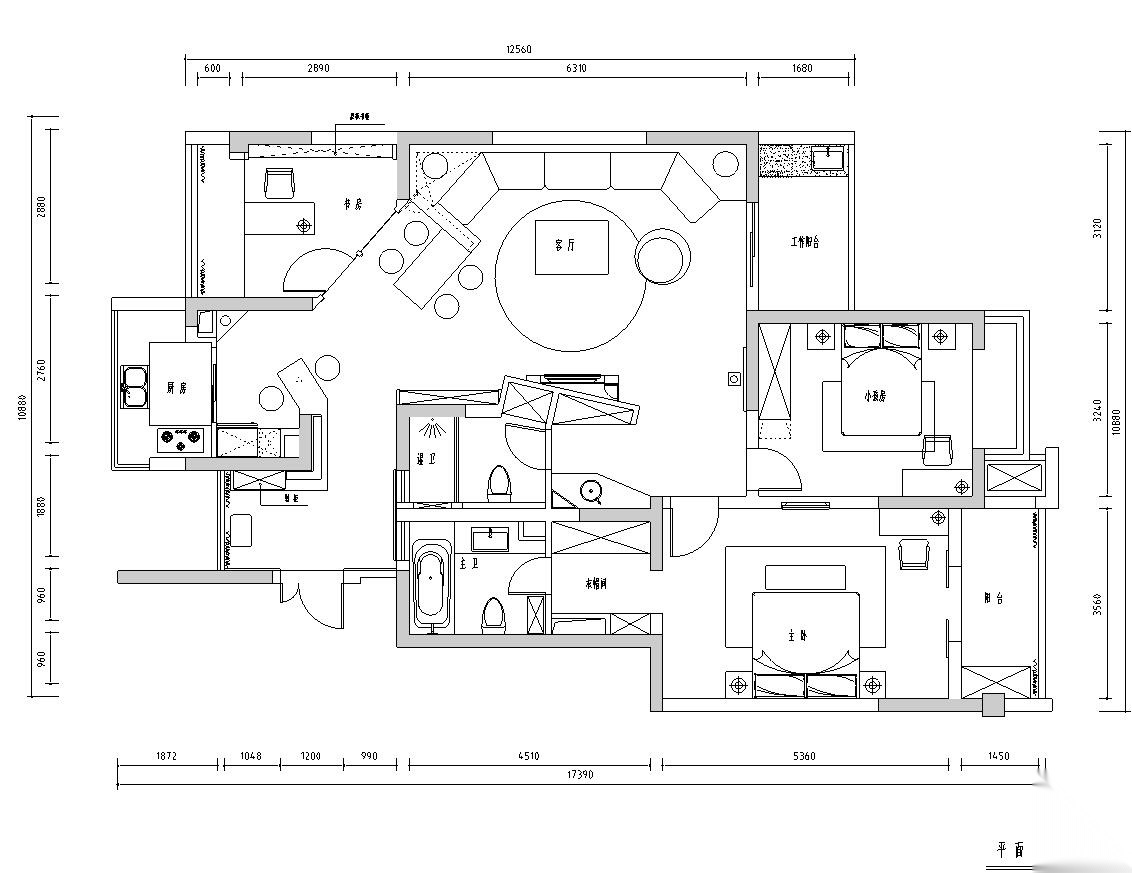 [江苏]苏州风情水岸公寓室内施工图设计（CAD+实景图）cad施工图下载【ID:160388165】