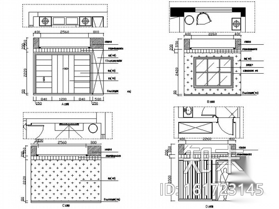 知名装饰设计简欧风情三层别墅装修施工图cad施工图下载【ID:161723145】