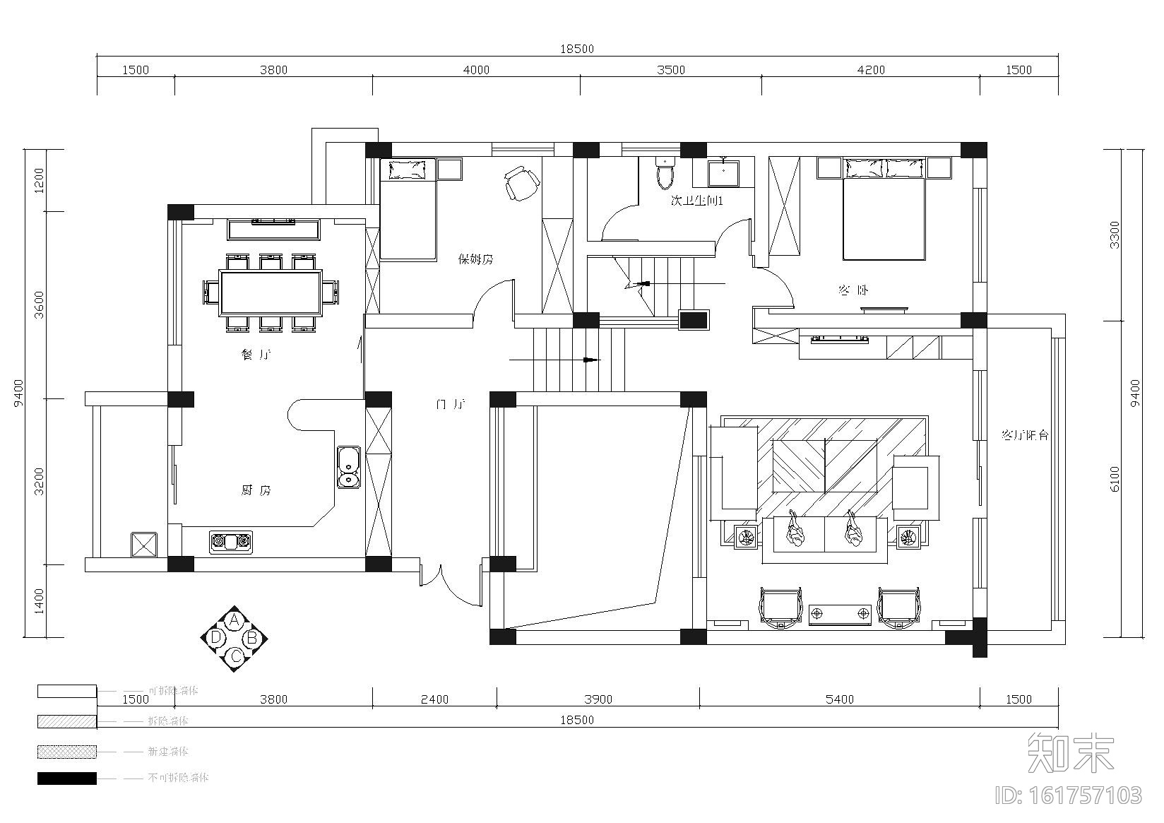 [北京]翡翠城别墅室内装饰设计施工图+实景cad施工图下载【ID:161757103】