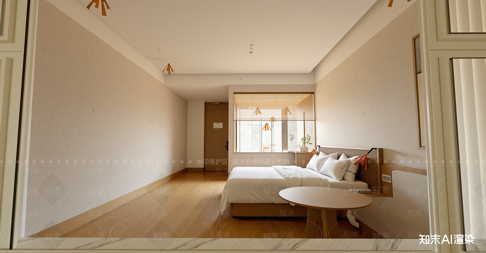 侘寂酒店客房SU模型下载【ID:1215943425】