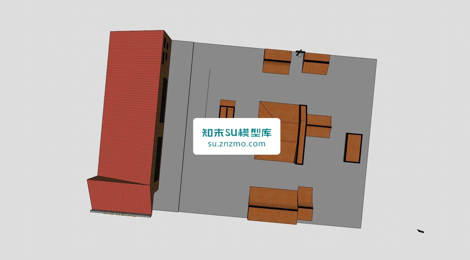 滑板场地的篮球架SU模型下载【ID:148511167】