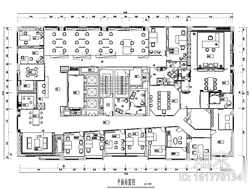 中式禅意风格意境办公空间设计施工图（附效果图）施工图下载【ID:161778134】