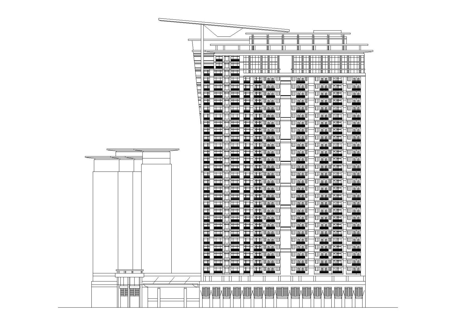 北京国际大厦建筑设计施工图施工图下载【ID:166821184】