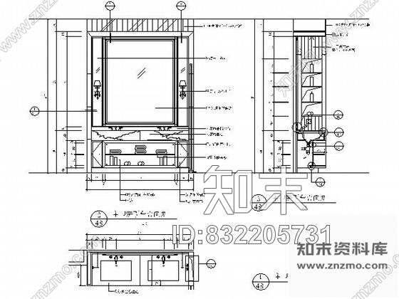 图块/节点样板间主卫洗手台大样施工图下载【ID:832205731】
