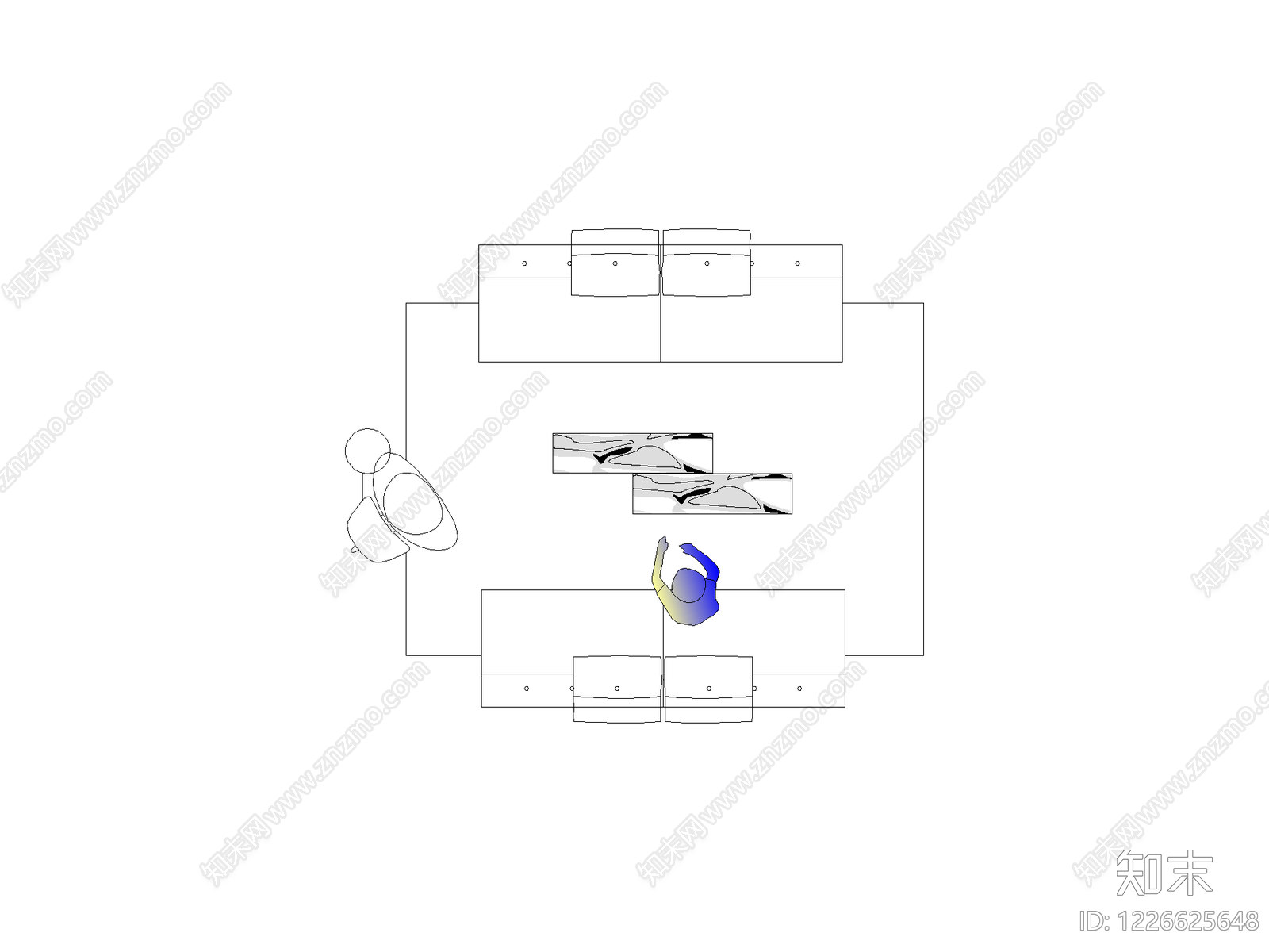 现代,意式沙发CAD图纸