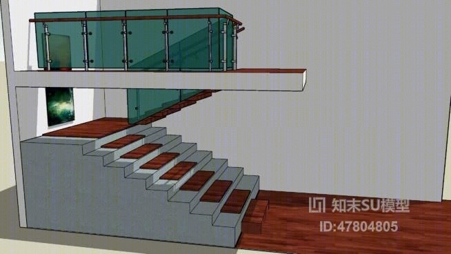 铁艺楼梯SU模型下载【ID:418179091】
