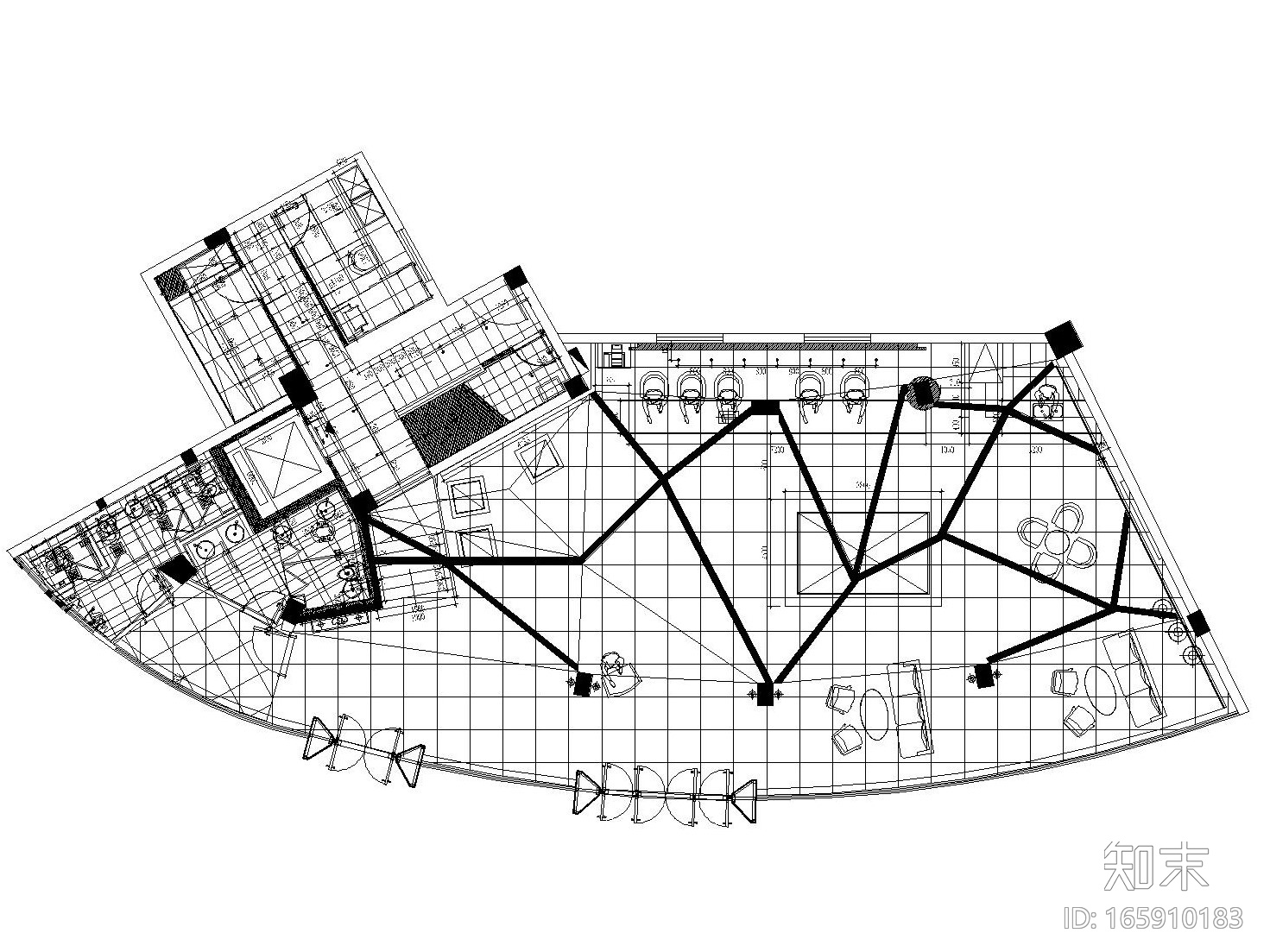 [福州]某大型房地产营销中心全套施工图（附效果图）cad施工图下载【ID:165910183】