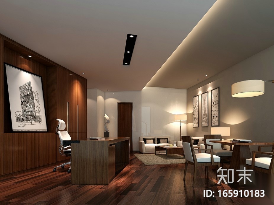 [福州]某大型房地产营销中心全套施工图（附效果图）cad施工图下载【ID:165910183】