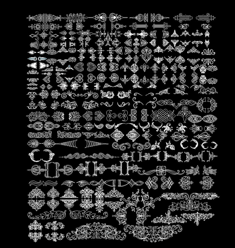 欧式雕花角花花纹CAD图片施工图下载【ID:149761173】